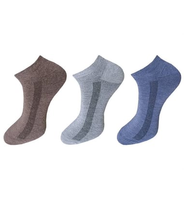 3_Pair Set Unisex Casual Cotton Solid Ankle Length Socks (Multicolor) PID54118