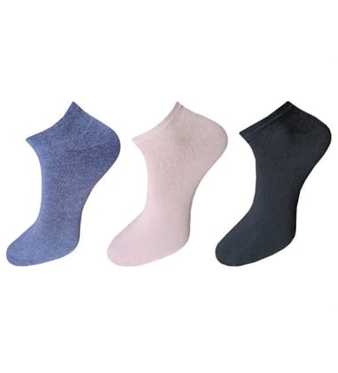 3_Pair Set Unisex Casual Cotton Solid Ankle Length Socks (Multicolor) PID54114