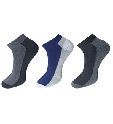 3_Pair Set Unisex Casual Cotton Solid Ankle Length Socks (Multicolor) PID54107
