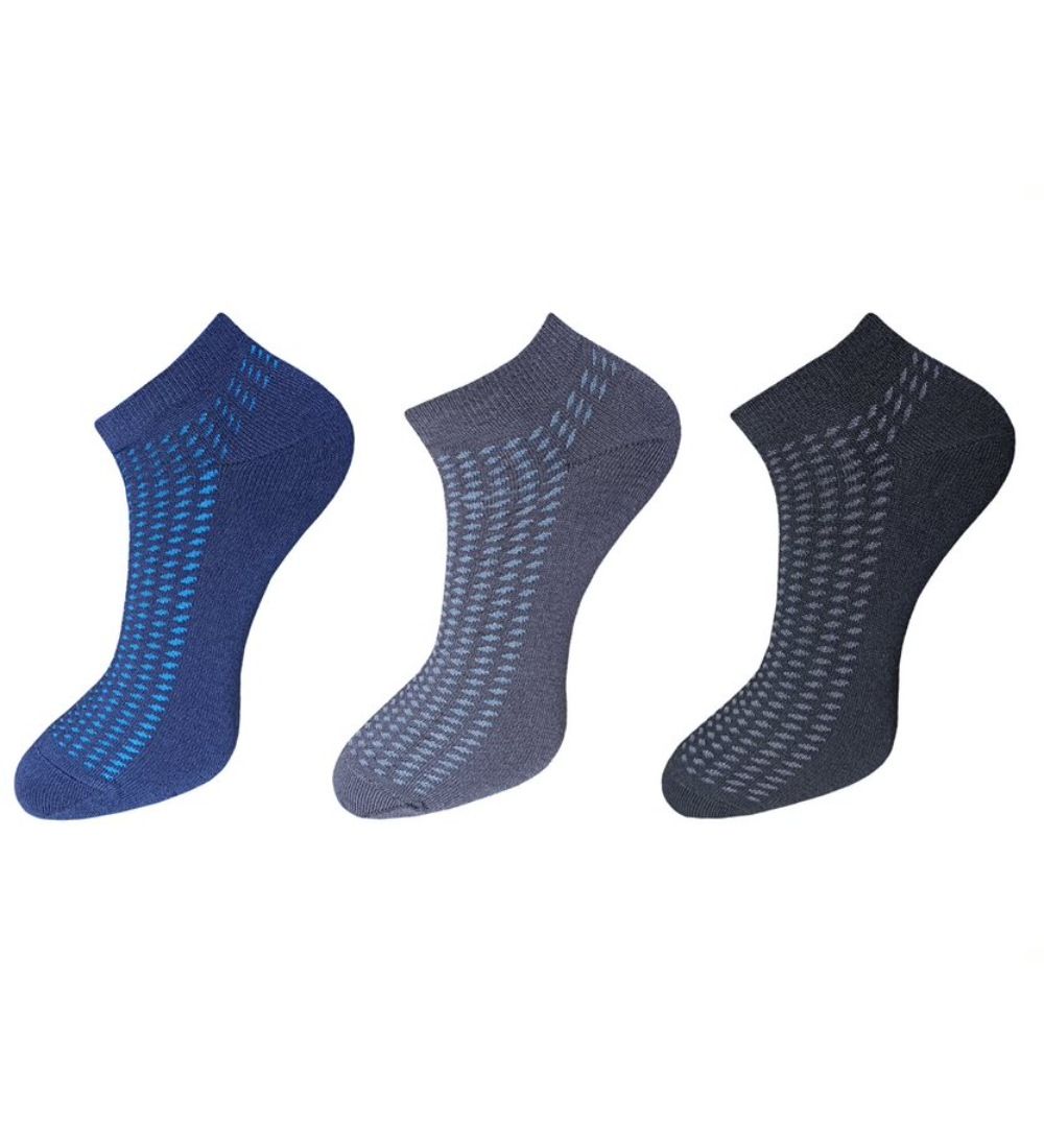 3_Pair Set Unisex Casual Cotton Printed Ankle Length Socks (Multicolor) PID54105