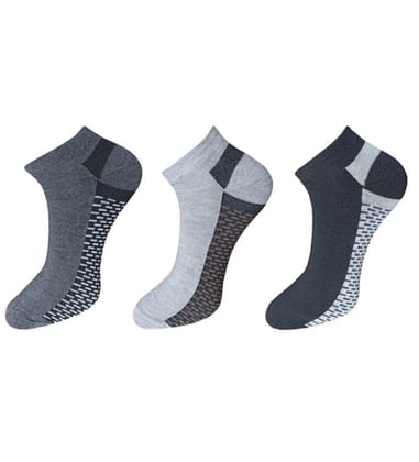 3_Pair Set Unisex Casual Cotton Solid Ankle Length Socks (Multicolor) PID54106