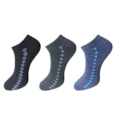 3_Pair Set Unisex Casual Cotton Printed Ankle Length Socks (Multicolor) PID54092