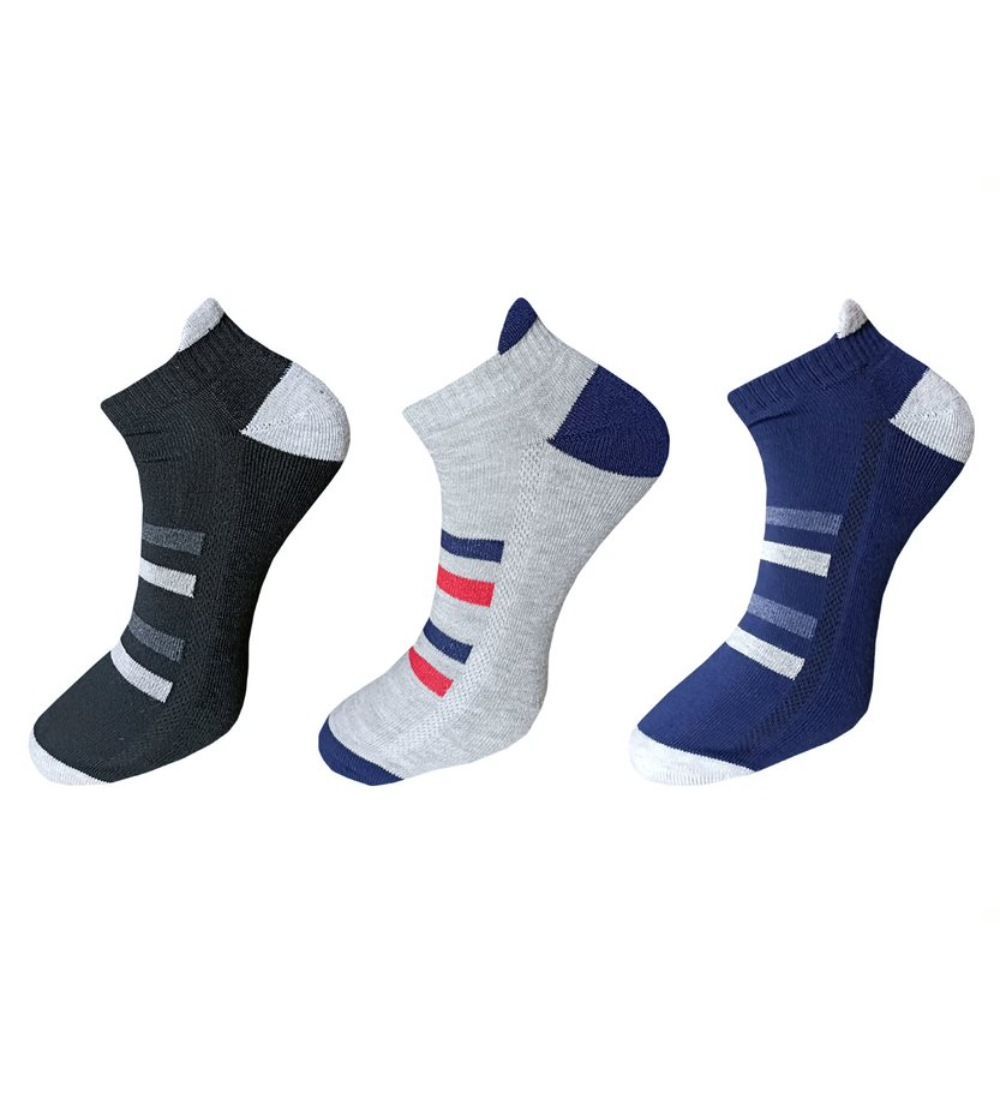 3_Pair Set Unisex Casual Cotton Printed Ankle Length Socks (Multicolor) PID54083