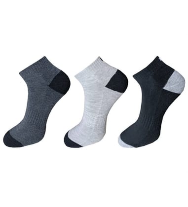 3_Pair Set Unisex Casual Cotton Solid Ankle Length Socks (Multicolor) PID54080