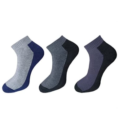 3_Pair Set Unisex Casual Cotton Solid Ankle Length Socks (Multicolor) PID54081