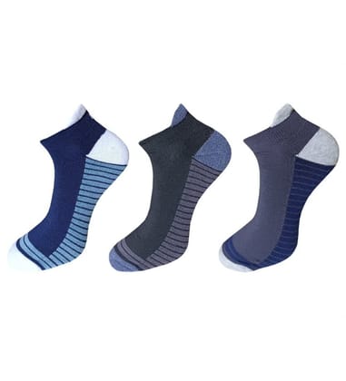 3_Pair Set Unisex Casual Cotton Printed Ankle Length Socks (Multicolor) PID54077