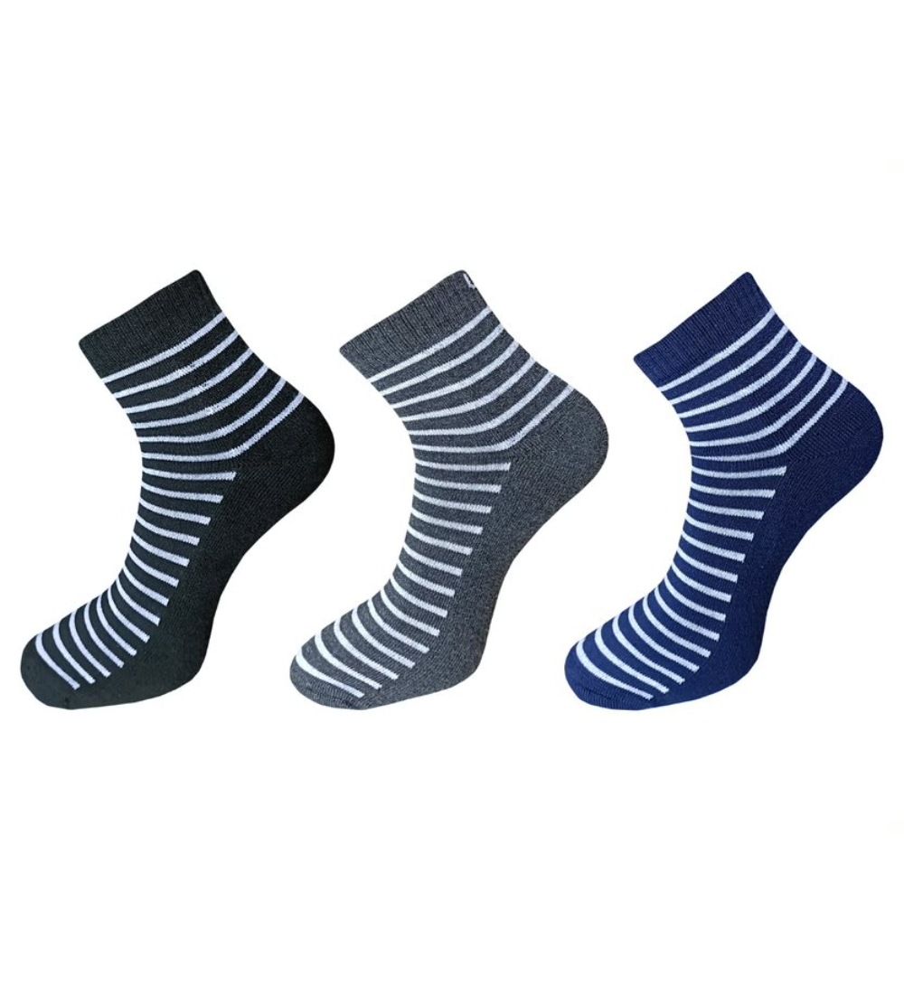 3_Pair Set Unisex Casual Cotton Printed Ankle Length Socks (Multicolor) PID54079