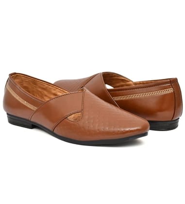 Men's Faux Leather Formal Shoes (Tan)