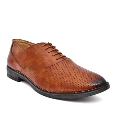 Men's Synthetic Leather Formal Shoes (Tan)