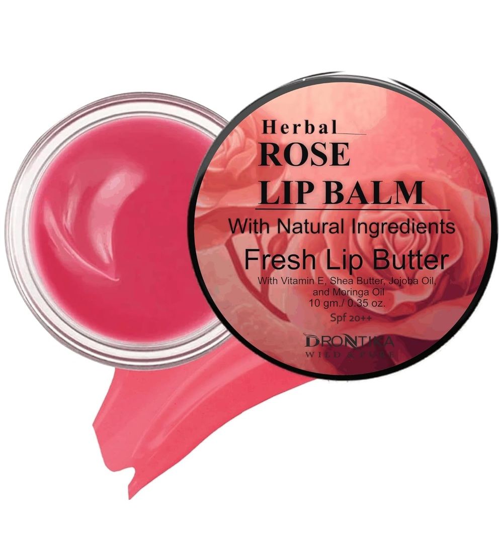 Unisex Herbal Dark And Chapped Lips Rose Lip Balm (10gm) PID57422