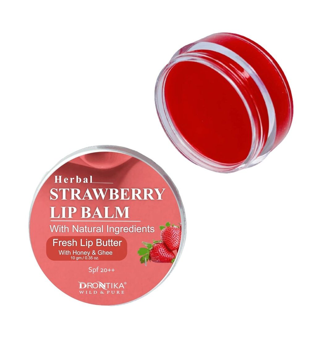 Unisex Herbal Dark And Chapped Lips Strawberry Lip Balm (10gm) PID57423