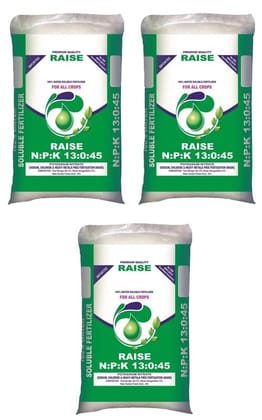 Raise NPK 13-0-45 Water Soluble Fertilizer for All Crops, 3 x 1kg