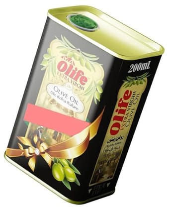 M A Olife Extra Virgin Olive Massage Oil – Pure Olive Oil, 200ml Tin – For Skin, Hair, and Multipurpose Benefits