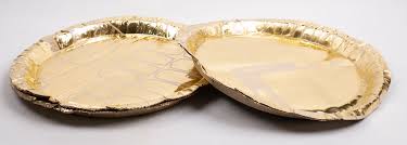  25-Pack of 9-inch Gold Paper Plates | Disposable Plates for Parties, Weddings, and Events