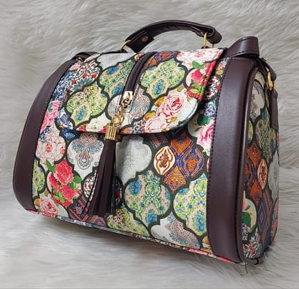 Multicolor Floral Print Sling bag with Tassel Detail