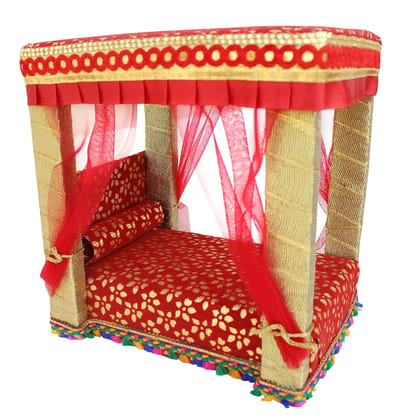 Wooden Bed for Laddu Gopal Ji, Size 6*8*8 inch (0-3 No)