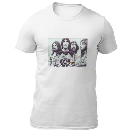 EqualLife Pure Cotton Bio-Washed T-Shirt Chest Printed-Legends Series - Tribute to Pink Floyd Design No.4-by ZingerTees-Women-EL9120323-F