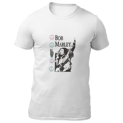 EqualLife Pure Cotton Bio-Washed T-Shirt Chest Printed-Tribute to Bob Marley-Rock Music Legends-13-by ZingerTees-Men-EL9120367-M