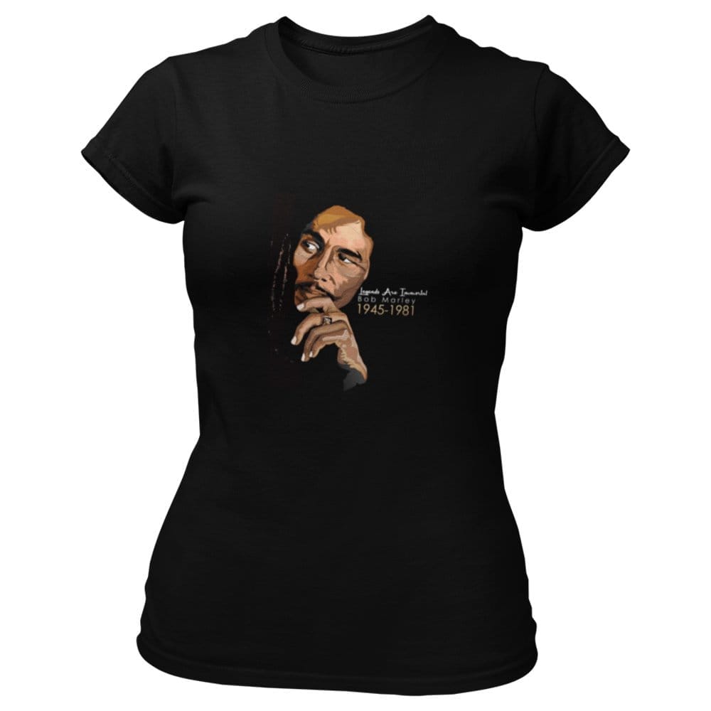 EqualLife Pure Cotton Bio-Washed T-Shirt Chest Printed-Tribute to Bob Marley-Rock Music Legends-8-by ZingerTees-Women-EL9120362-F