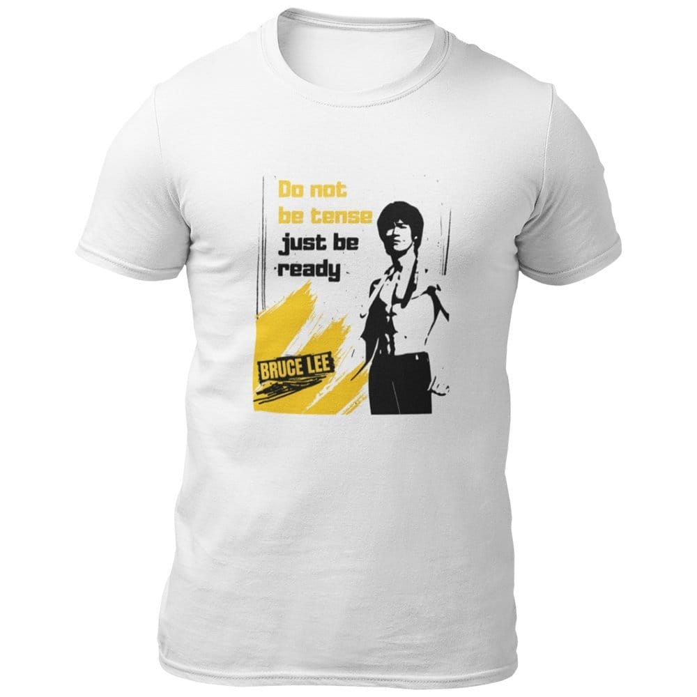 EqualLife Pure Cotton Bio-Washed Chest Printed T-Shirt - Inspirations - Bruce Lee - Don't Be Tense - by ZingerTees-Men-EL9120609-M