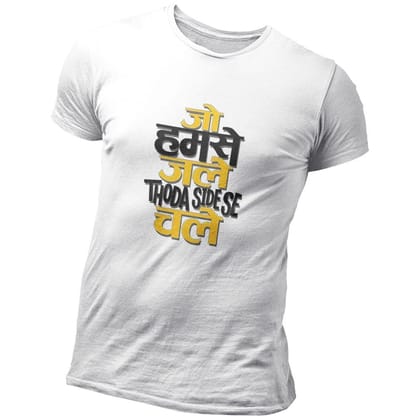 EqualLife Pure Cotton Bio-Washed Chest Printed T-Shirt - Funny Tees - Jo Hum Se Jale Design 10 - by ZingerTees-Men-EL9120628-M