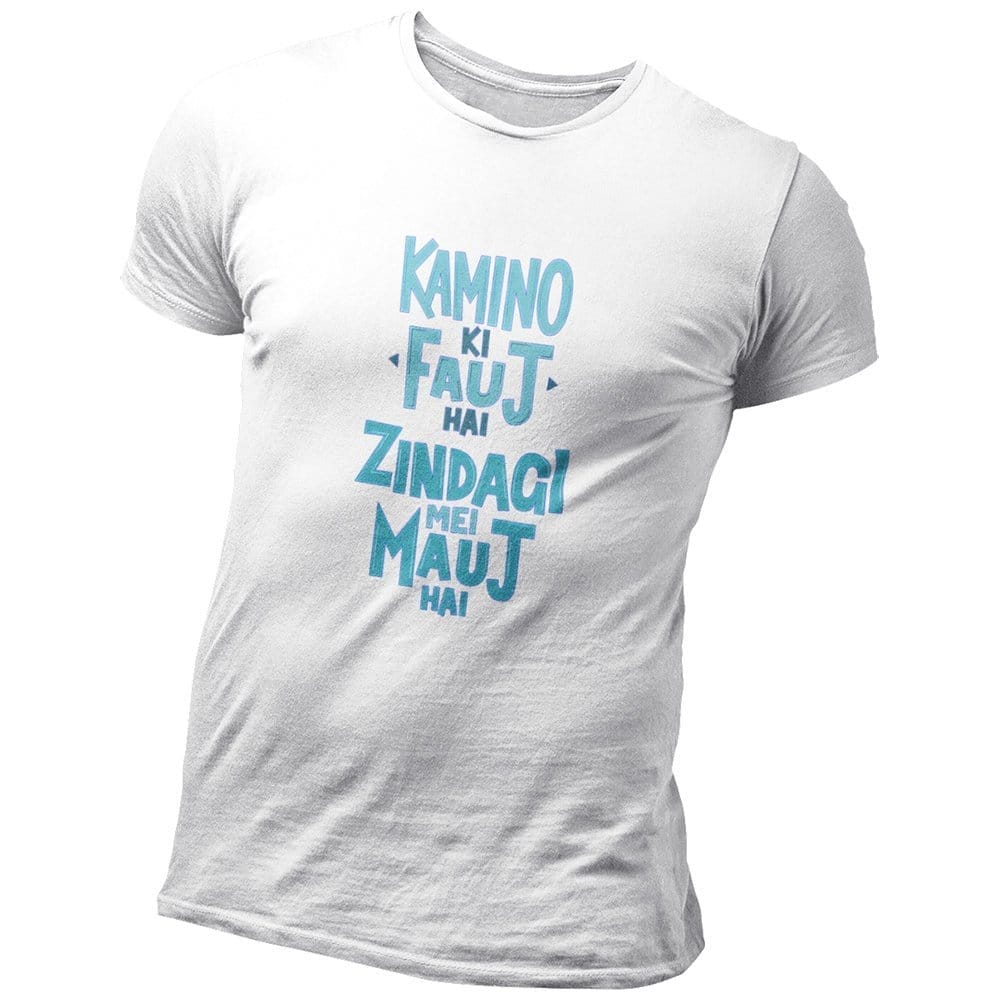 EqualLife Pure Cotton Bio-Washed Chest Printed T-Shirt - Funny Tees - Kamino Ki Fauj Design 15 - by ZingerTees-Men-EL9120633-M