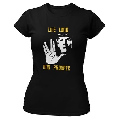 EqualLife Pure Cotton Chest Print T Shirt-Sifi Series-Live Long and Prosper-Spock-Design-1-by ZingerTees-Women-EL9120471-F