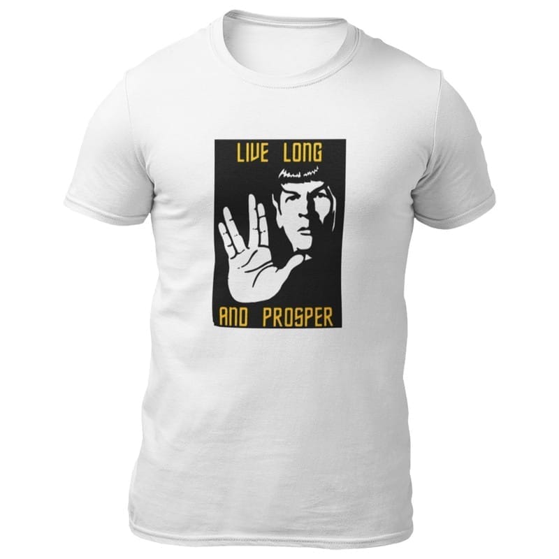 EqualLife Pure Cotton Chest Print T Shirt-Sifi Series-Live Long and Prosper-Spock-Design-1-by ZingerTees-Men-EL9120471-M