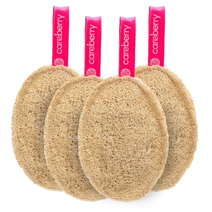 Careberry's Natural Exfoliating Bath Loofah Pack of 4