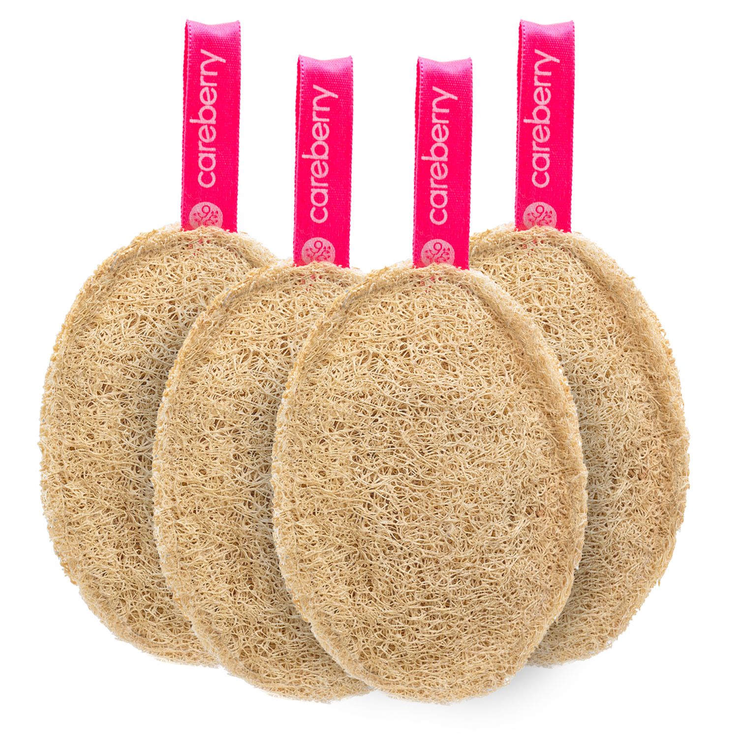 Careberry's Natural Exfoliating Bath Loofah Pack of 4