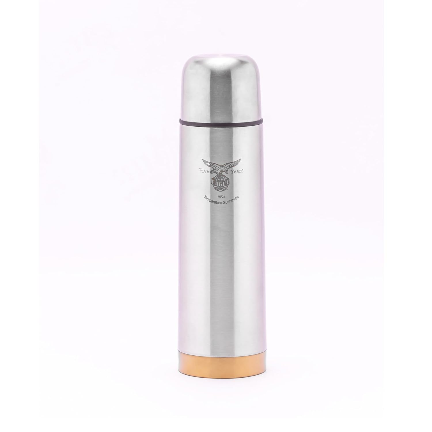 Eagle Gold Sleek Vacuum Flask with 5 Years Temperature Guarantee, Stainless Steel, Silver