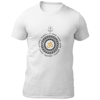 EqualLife Pure Cotton Bio-Washed Chest Printed T-Shirt - Hindu Shloka - Mahamrityunjaya Mantra Design - by ZingerTees-Men-EL9120547-M