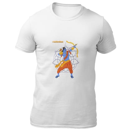 EqualLife Pure Cotton Bio-Washed T-Shirt Chest Printed-Hindu God Lord Ram-Design-7-by ZingerTees-Men-EL9120374-M