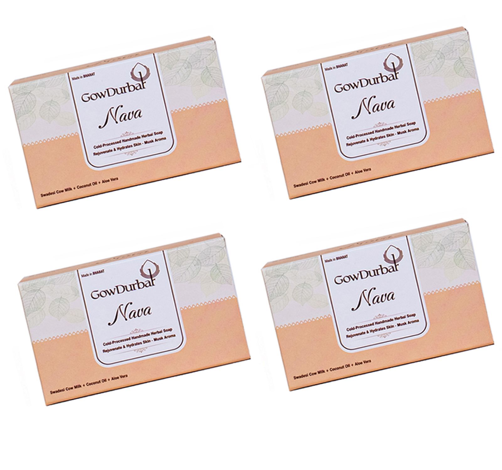 GOW DURBAR NAVA COLD PRESSED HANDMADE HERBAL SOAP pack of 4 (Each 80g)