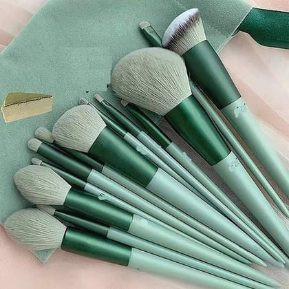 13pc Makeup Brush Set With Soft Fluffy Pouch Cosmetic Makeup Brush (Pack of 13)