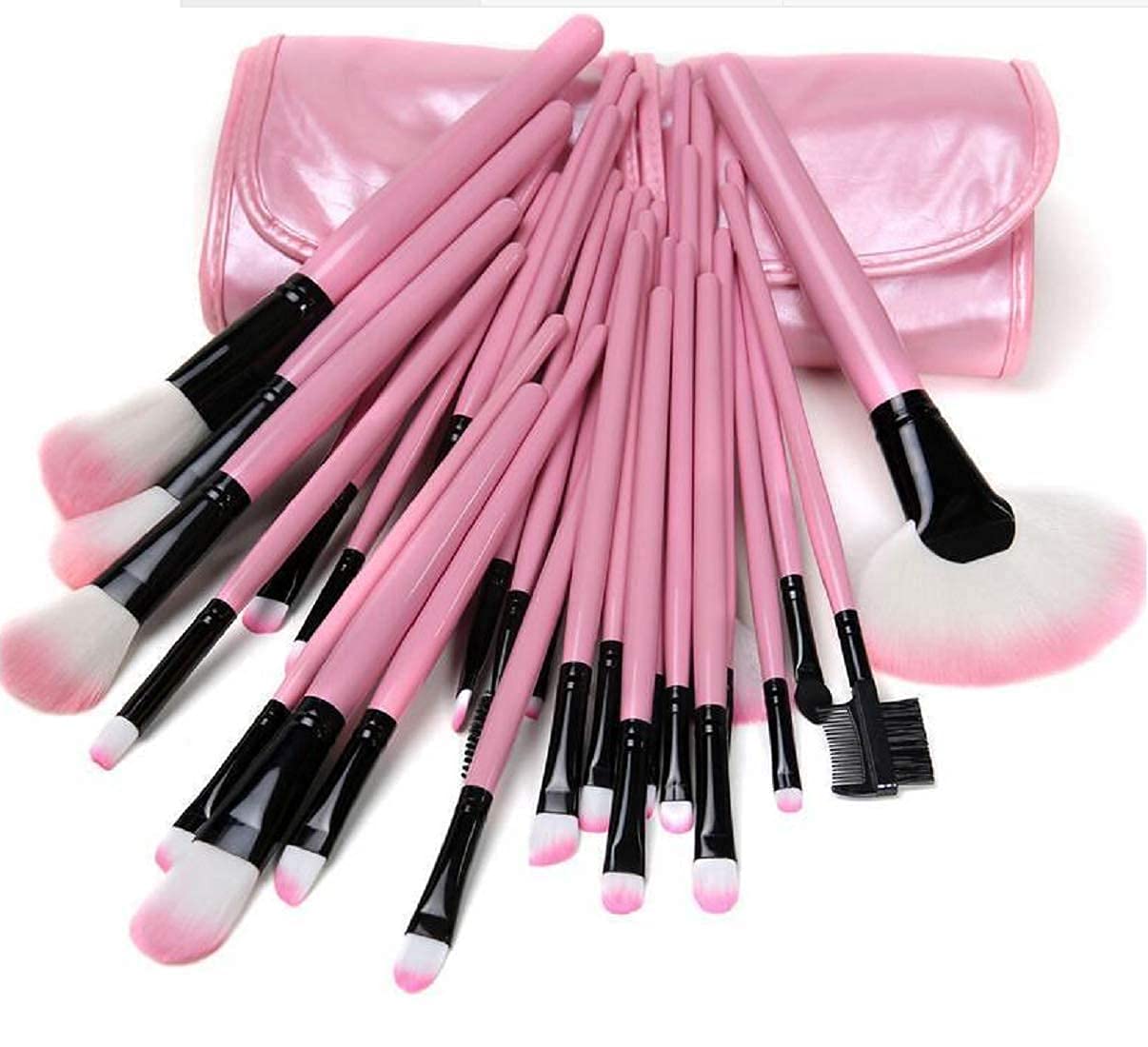 24pcs Pink Makeup Brushes Set Professional Cosmetic Foundation Powder Blush Eyeshadow Make Up Brush Kit With Bag