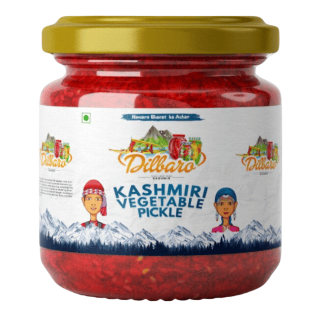 Dilbaro Kashmiri Mix Vegetable Pickle - Authentic Indian Pickle, 250g"