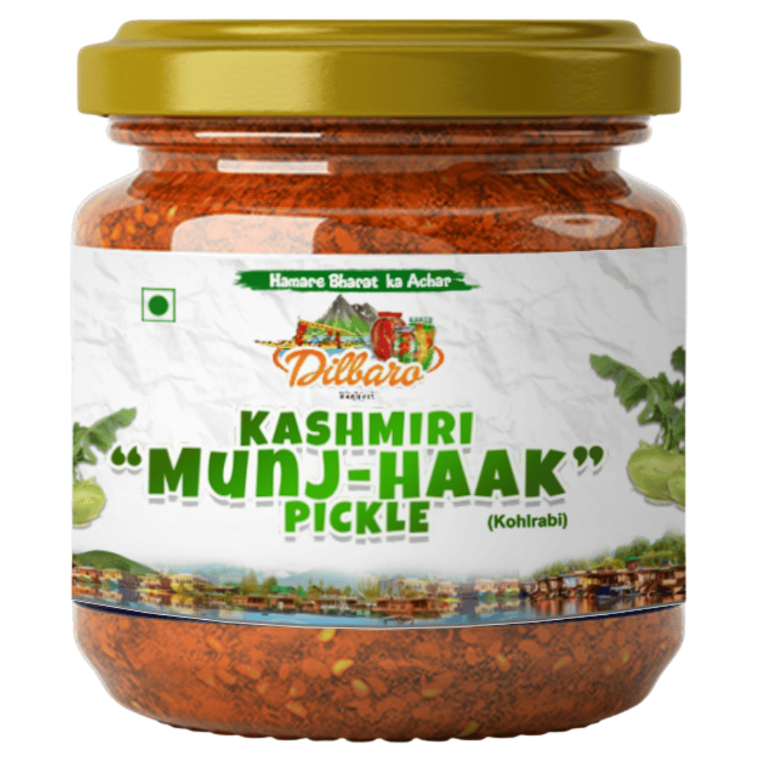 DIlbaro Kashmiri Munj-Haak Pickle (Kohlrabi) - Authentic Indian Pickle, 250g" Monji achar