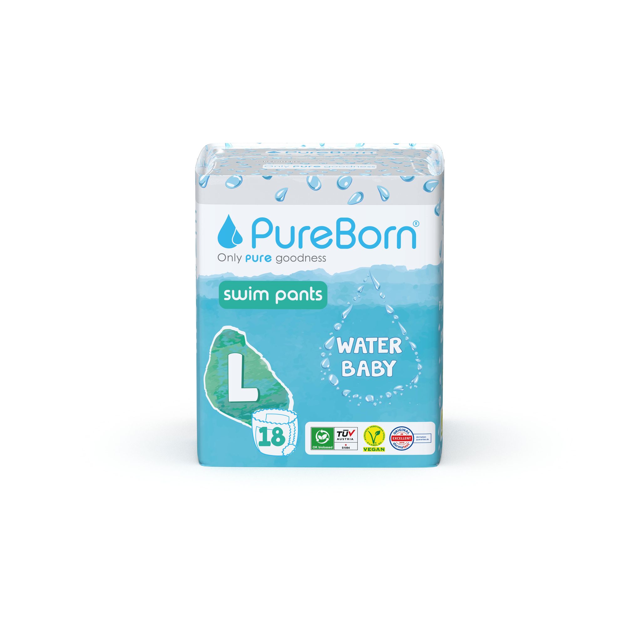 Pureborn Swim pant diapers | 18 Pcs| Size L | Maximum Leakage Protection Single Pack