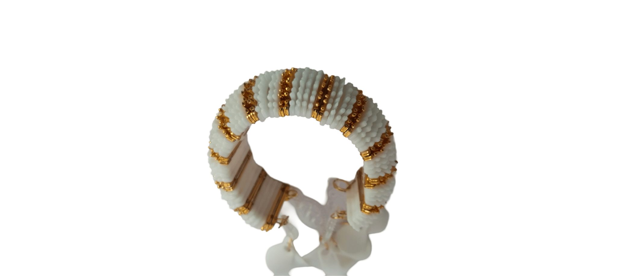  Pearl and Gold Beaded Bracelet with intricate design