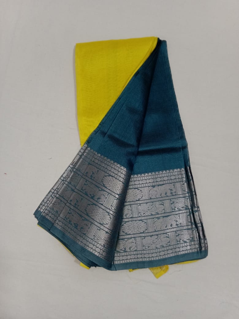 Blue Uppada Silk Saree With Golden Zari Border