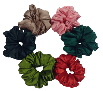  6 Pieces Satin Hair Scrunchies Hair Bands Ponytail Holder for Women Girls