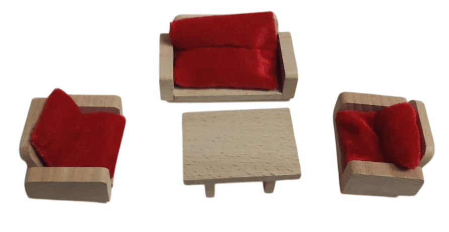 Wood Dollhouse Furniture Set