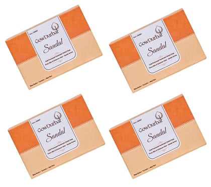 GOW DURBAR SANDAL COLD PRESSED HANDMADE HERBAL SOAP pack of 4 (Each 80g)