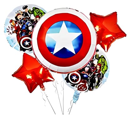 The Avengers Captain America Shield Foil Balloon (Pack of 5Pcs)