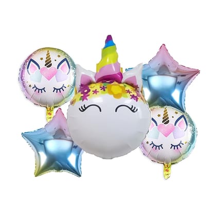 Unicorn Head Foil balloon for Theme party (pack of 5)