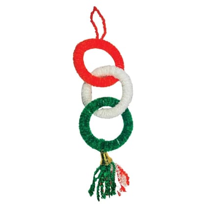 Tricolor Patriotic Metal and Fur Rings Wall Decor and Hanging