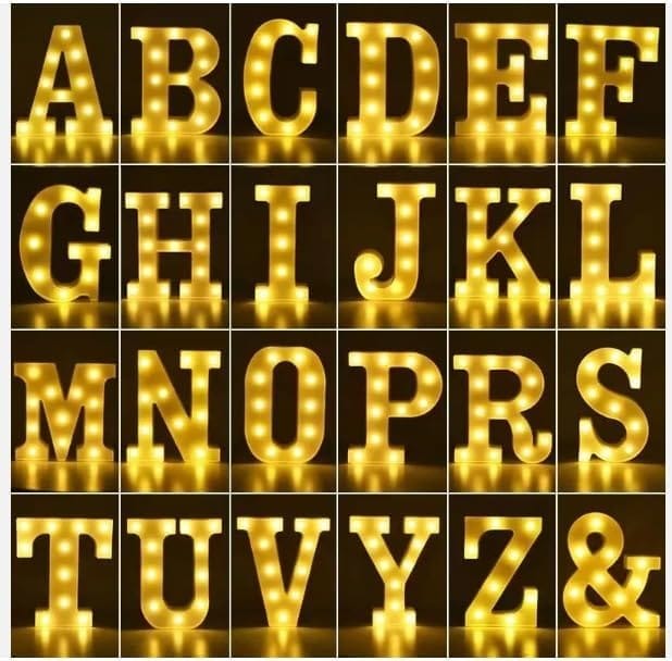 Alphabet Shaped Led Light - Esthetic Decorations