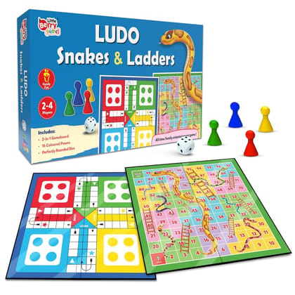 Snakes & Ladders Big Size Board Game | 14”x14” Foldable Game Board with Dice | 2-in-1 Board Game