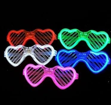 Heart Shaped Light up Glasses Favor Glow Unisex Glowing for Boys & Girls